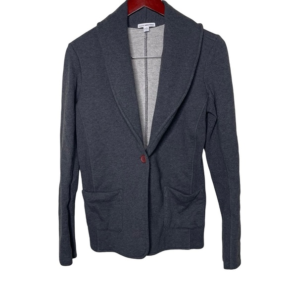 James Perse Jackets & Blazers - James Perse Terrylined Jersey Casual Grey One Button Cotton Blazer Sz M